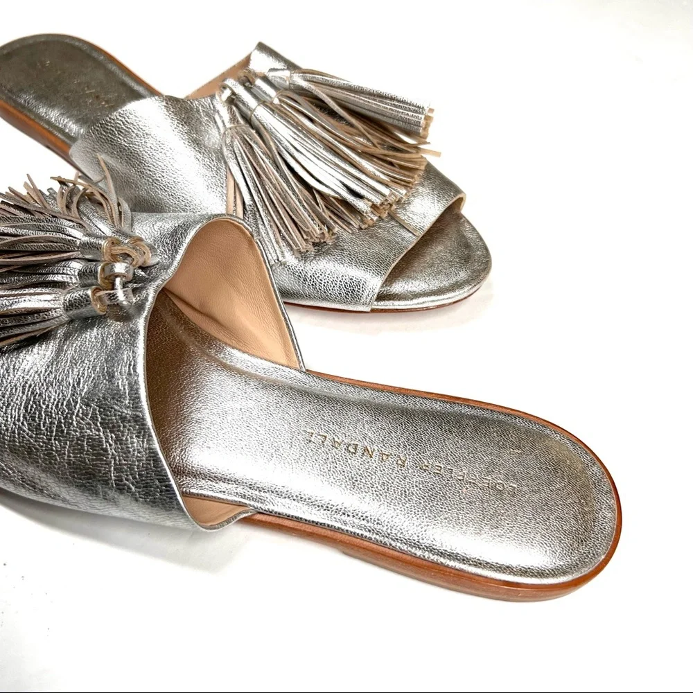 Loeffler Randall Kiki Tassel Flat Slide Sandal Sz 9.5 - Picture 3 of 10